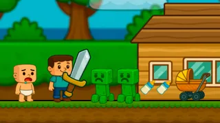 Begeleid Steve en bescherm Baby Noob tegen monsters in dit spannende 2D-avontuur. Ruim elk gebied op en verzamel items voor een veilige reis naar de finish.